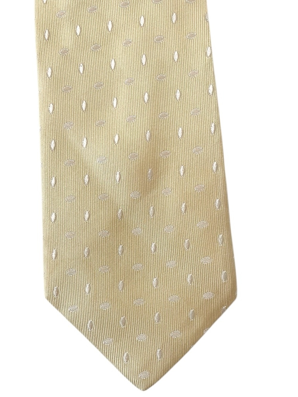 BANANA REPUBLIC Silk Tie Butter Yellow Geometric Mens embroidered made in Italy